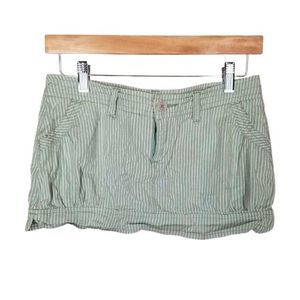 Hollister HCO Mini Skirt Teen Juniors Size 1 Green Striped Cotton